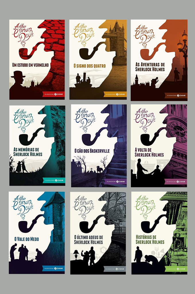A sequência dos livros de Sherlock Holmes, de Arthur Conan Doyle
